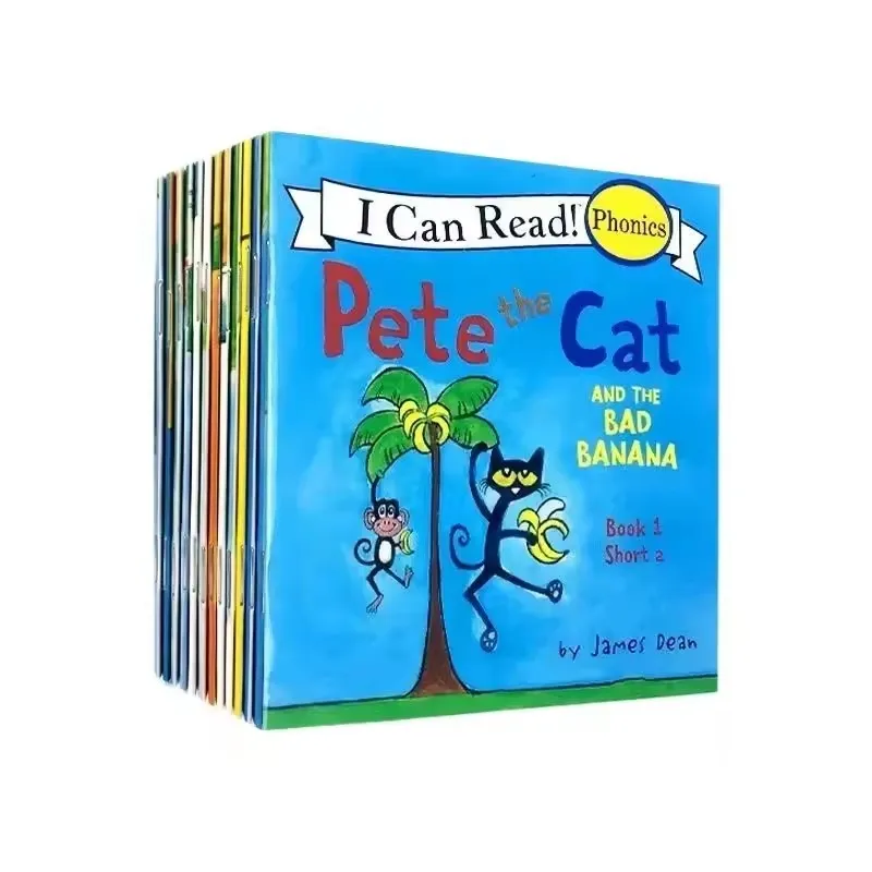 12 Bücher/Set „I Can Read Pete The Cat“, englische Bilderbücher, Kindergeschichtenbuch, Taschenlesebuch für frühe Bildung