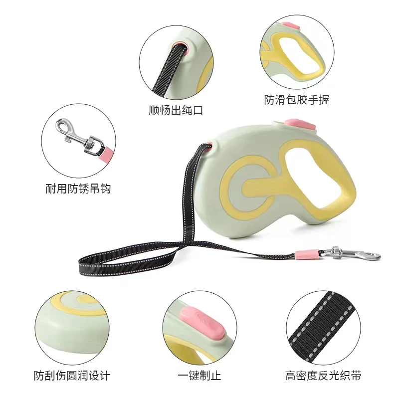 

YANG-Automatic Retractable Dog Leash 3M 5M Flexible Pet Traction Rope for Outdoor Walking Daily Use