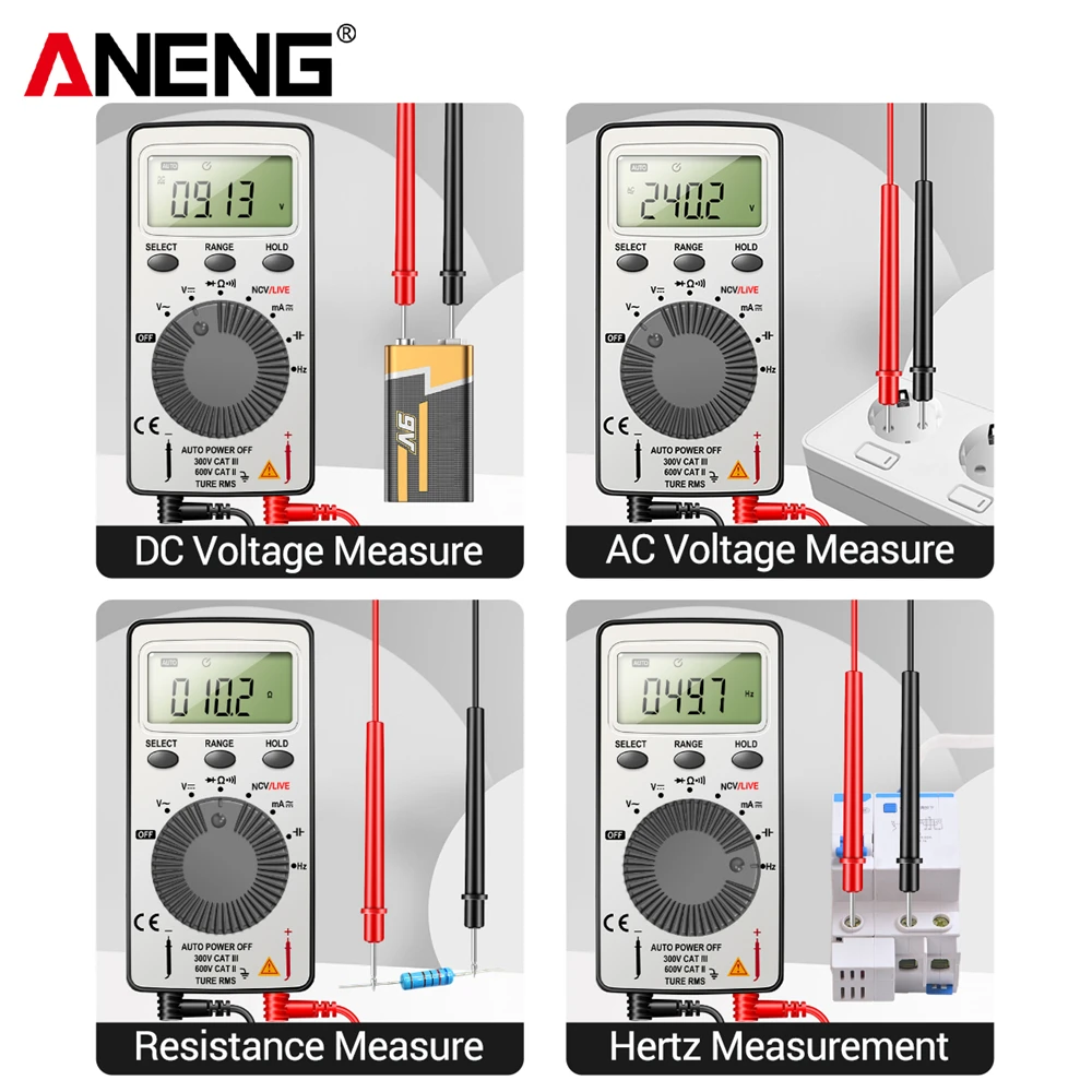 ANENG AN101 1999 Counts Mini Professional Digital Multimeter AC/DC Voltage Tester Automotive Current Tester Electrician Tools
