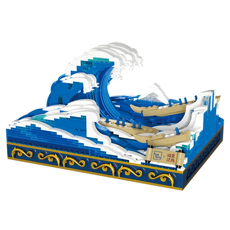 Anima Ukiyoe The Great Wave Off Kanagawa Building Blocks Toys Figures Men and Women Gifts Puzzle Puzzle Ornaments Peripherals