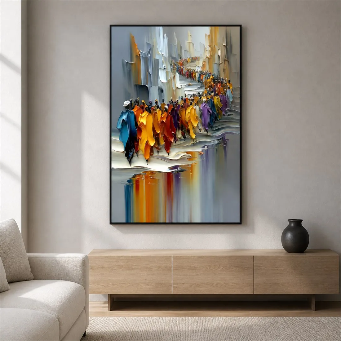 The Great Migration Painting,Colorful Textured Wall Art,Large Impasto Figurative Art,Christian Wall Art,Modern Christian Decor