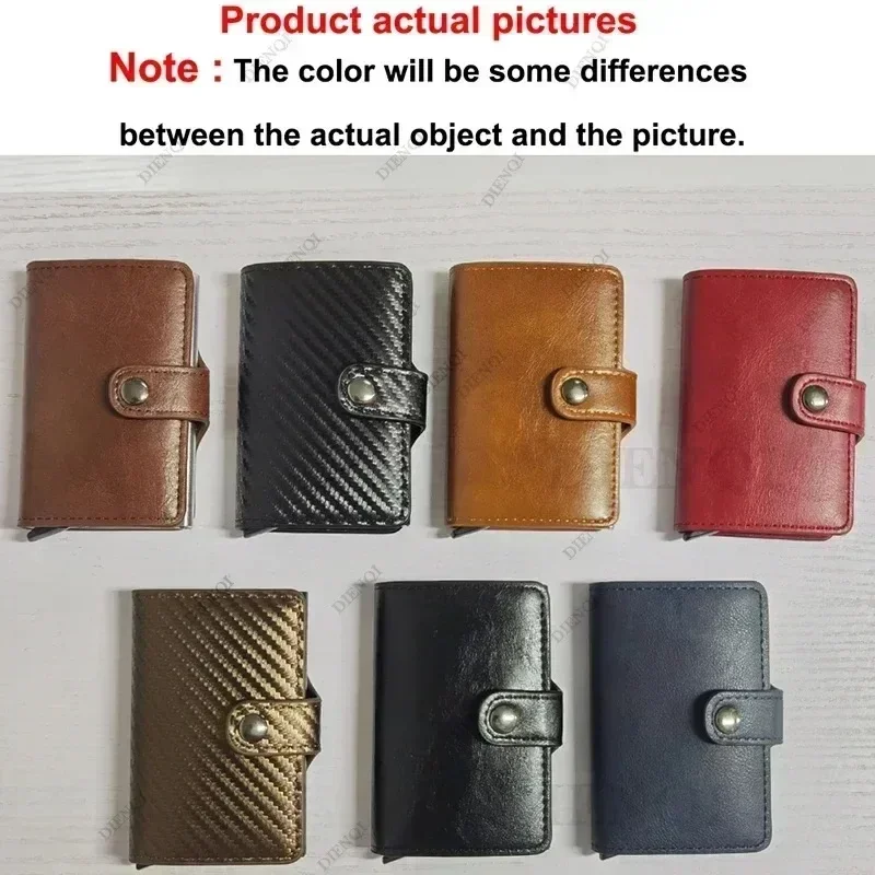 Rfid ID Card Holder Luxury Purse Wallet Men Passport Holder Small Smart Metal Bank Credit Leather Cardholder for Women Card Bag