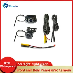 Car Front And Rear Dual 1080 720AHD IP68 Waterproof Starlight Night Vision All in one Panoramic Reversing Camera