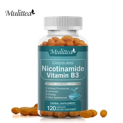 Mulittea Nicotinamide with CoQ10 Vitamin B3 500mg Coenzyme Q10 Capsules To Support Energy Skin Cell & Brain Health