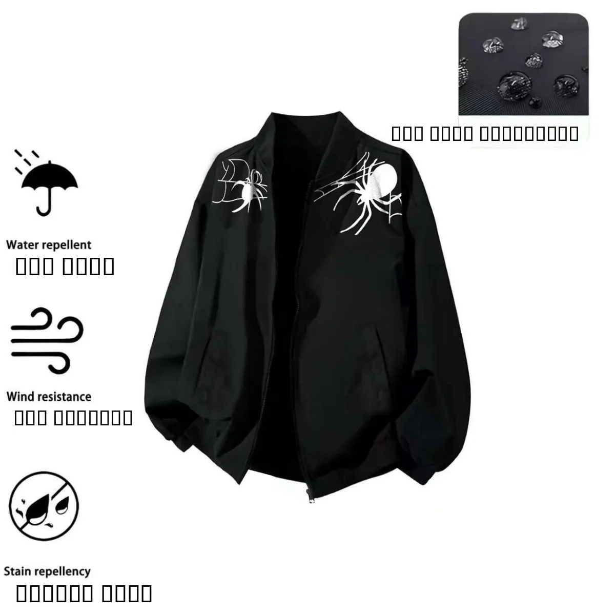 

Модный Bla American Spider Print Pilot Jaet Street Sle, весенне-осенняя верхняя одежда, длинная ветрозащитная застежка-молния