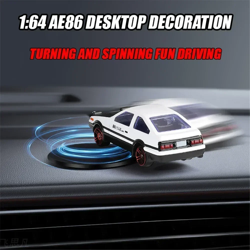 AE86 Drift Rotating Auto Turning Gyroscope Alloy Car Model Interior Center Console Decorative Ornaments Christmas Holiday Gifts