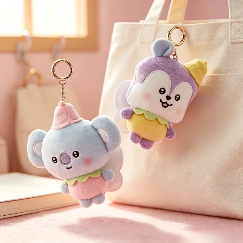 BT21 Cherry Blossom Flower Series Plush Doll Keychain Cute Kawaii CHIMMY COOKY KOYA TATA Backpack Pendant Anime Fans Gift