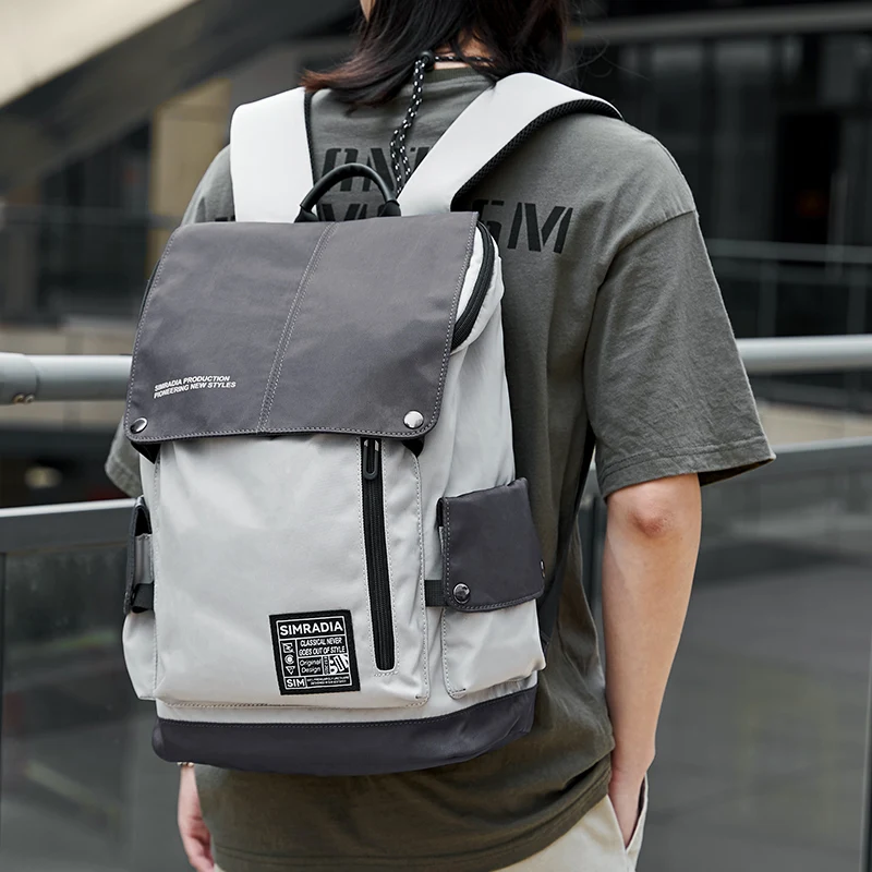 Laptop Backpack For Men Waterproof 2024 Vintage Casual Solid Color Oxford Large Capacity Light Travel Multifunction Knapsack