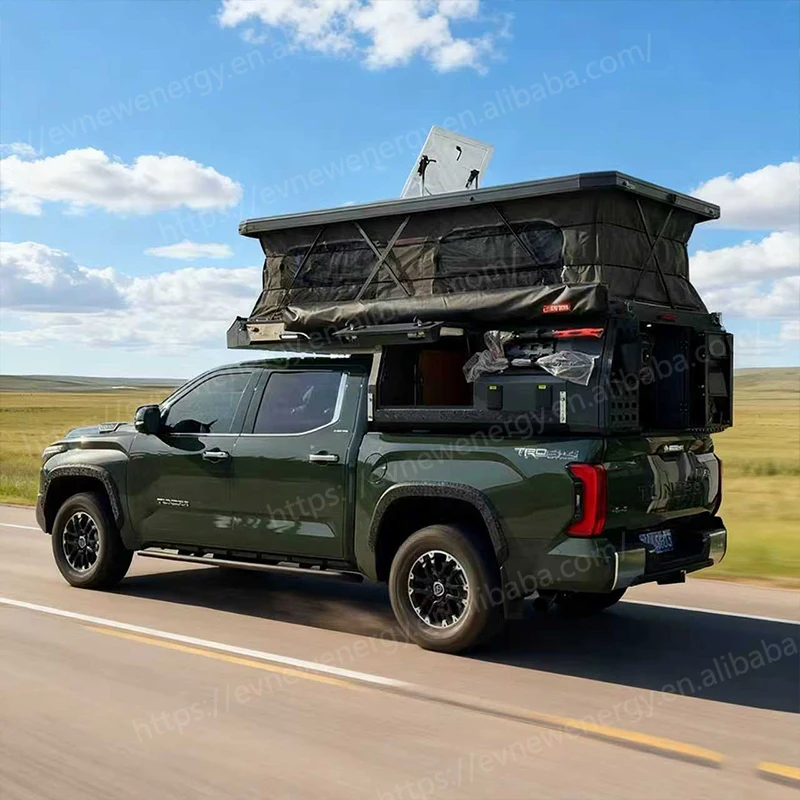 QC Pop up Track Popup Truck Camper Electric Folding F350  Pickup Caravan Pick Truck Camper for Sale