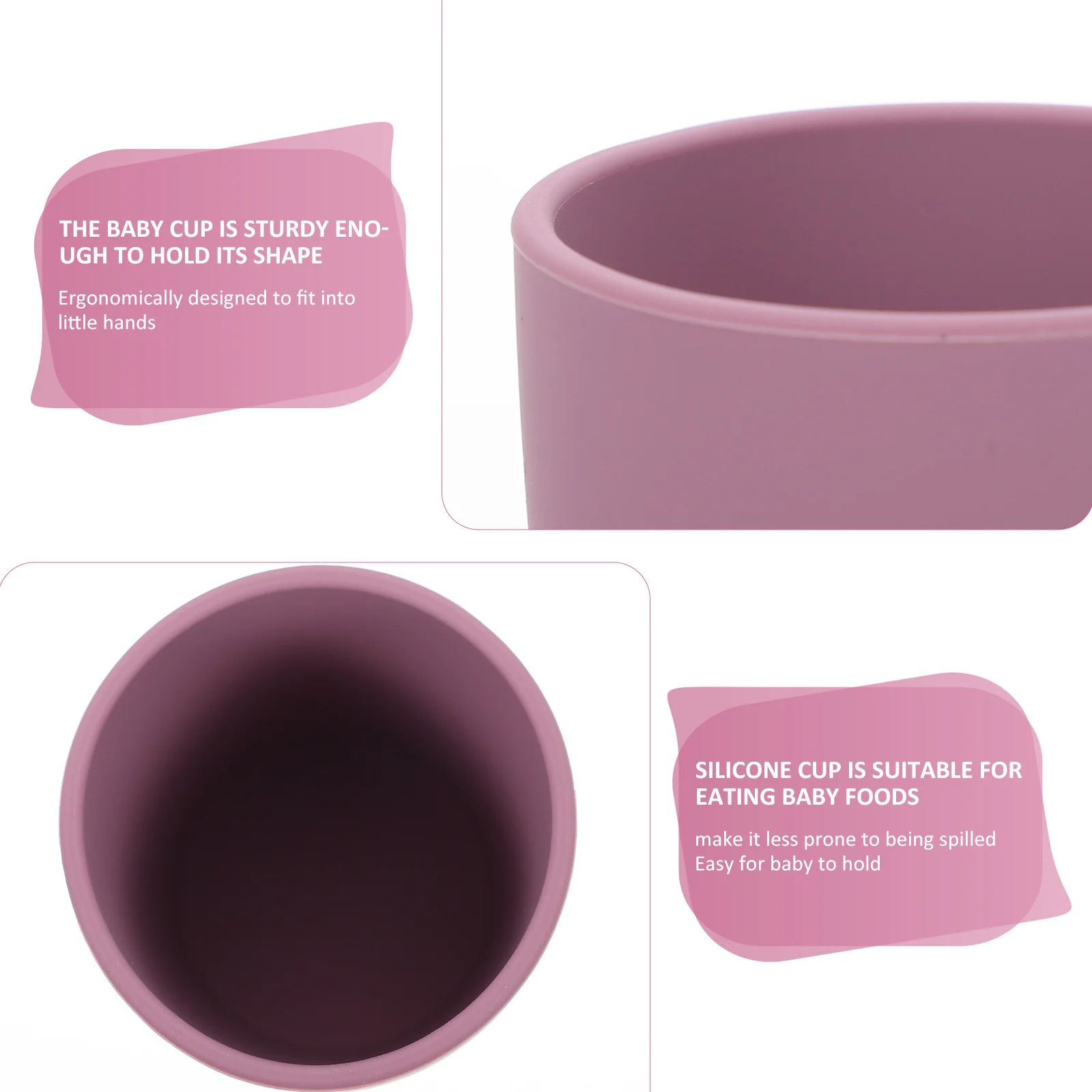 

1pc Silicone Baby Food 240Ml Infant Learning Cup Bpa-Free Toddler Training Cup For Water Milk Feeding Smooth Safe Non-Spill