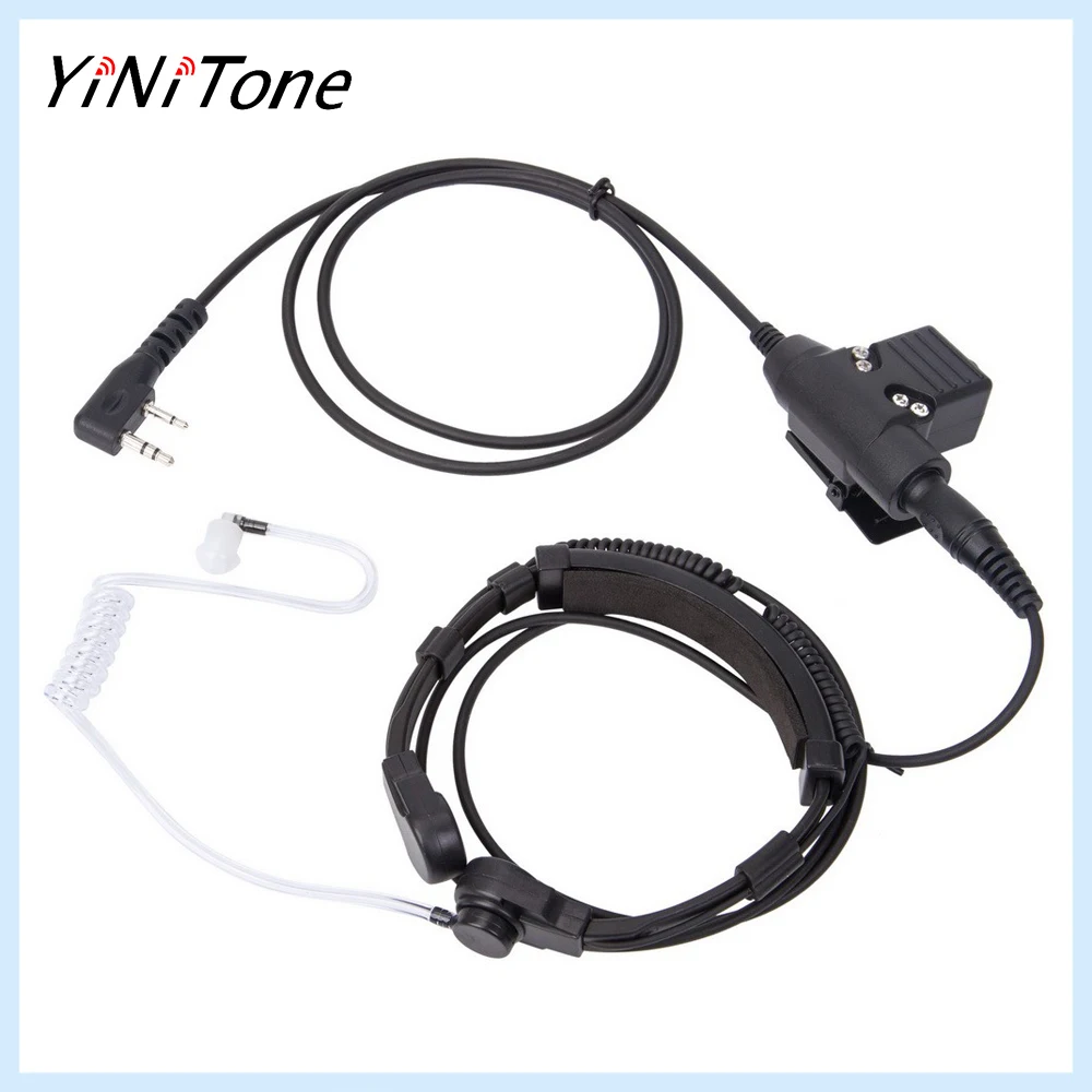 

Two Way Radio Neck Throat Telescopic controlled 7.1mm Mic Earpiece with U94 PTT Adapter For ICOM IC-V8 IC-V82 IC-F3 SL25 V80