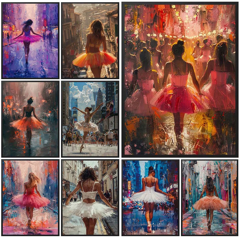 

Ballet Girl Dancing Woman Portrait Prints Poster Wall Art Canvas Painting Home Decor Wall Pictures For Living Room Unframed