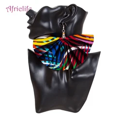 Afripride-pendientes africanos con forma de abanico para mujer, aretes étnicos de Ankara, joyería hecha a mano de Ankara, wya081