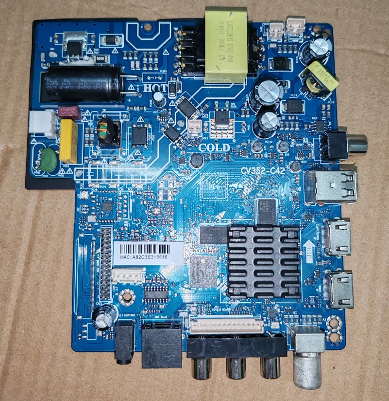 

CV352_C42 WIFI network TV motherboard tested, physical photo for 1+8G 67--76V 450MA CV352-C42