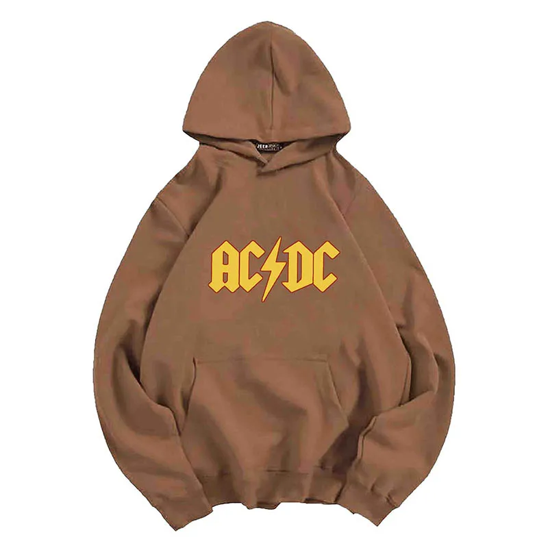 Nueva banda de Rock AC DC Sudadera con capucha ropa informal estilo Hip Hop sudaderas cómodas Strecth sudaderas holgadas de bolsillo moda calle hombres jerseys
