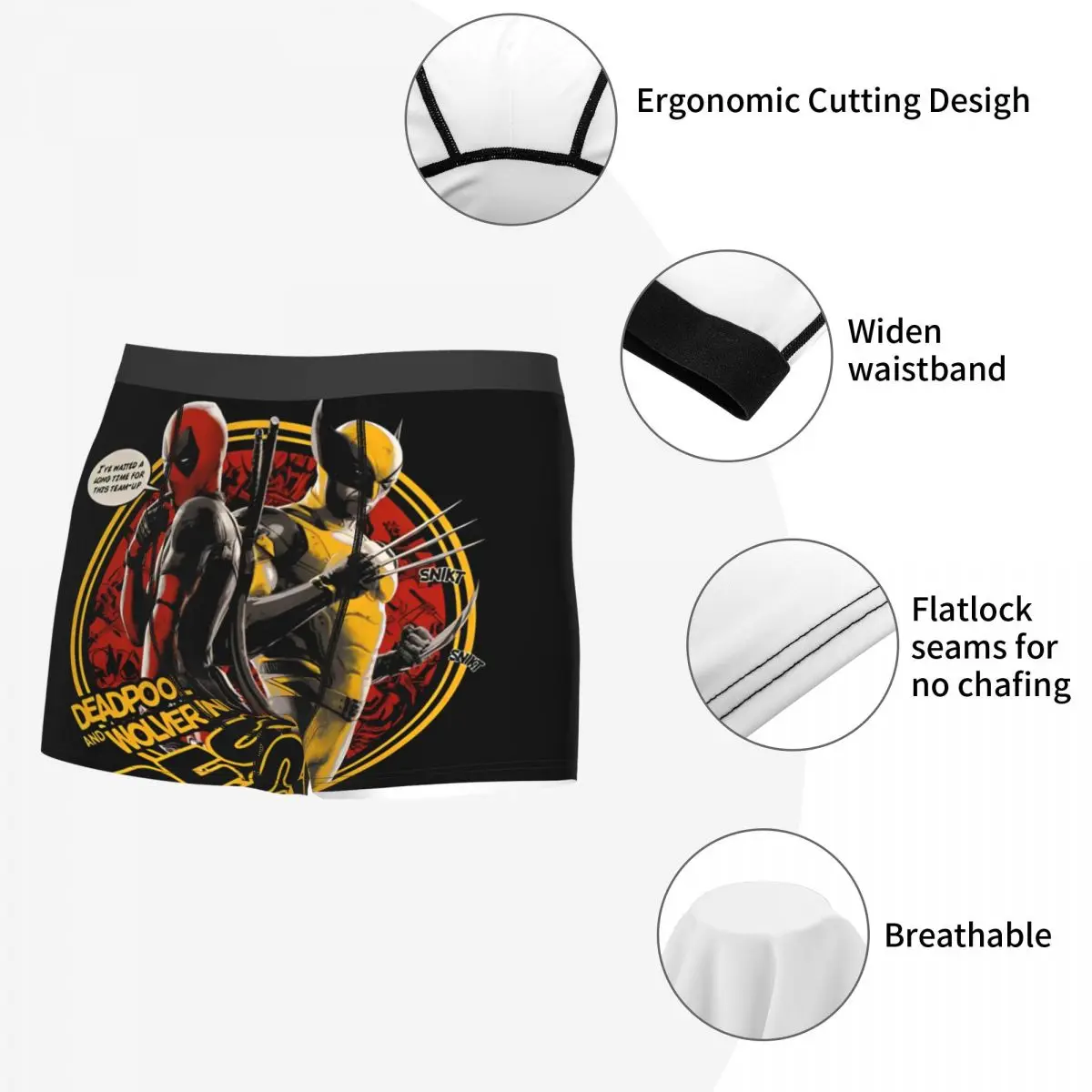 Deadpool & Wolverine Together Boxers Shorts New Gift Man Humorous Underwear Friendship Quilt Underpants Cozy Boxer Briefs Merch