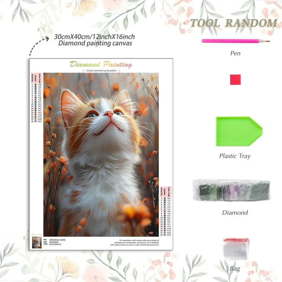 CHENISTORY Cat 5d Diamond Painting Kits For Adults Diy Gift Rhinestone Art Crafts Animal Diamond Art Painting Kits Handmade