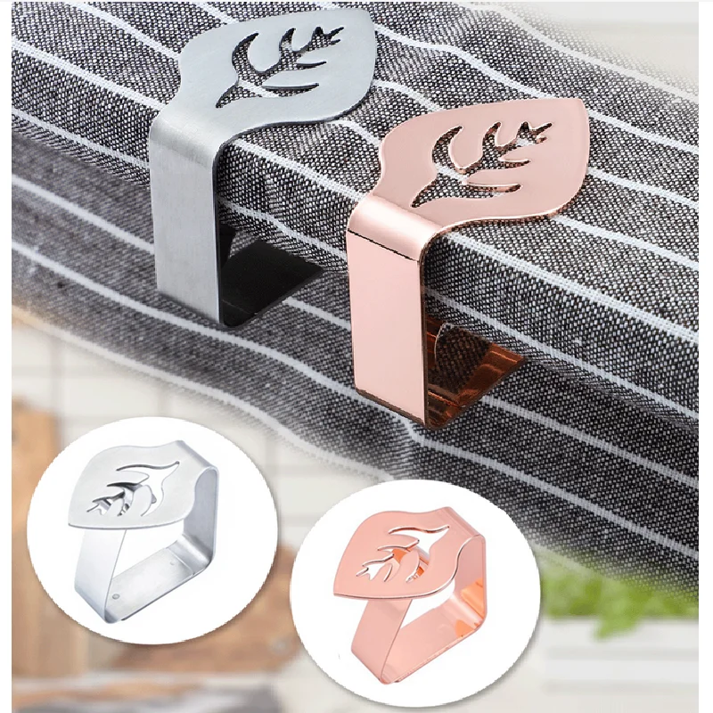 4 pezzi porta tovaglie da picnic morsetti per tovaglie clip per tovaglie in acciaio inossidabile per feste all'aperto matrimoni campeggio