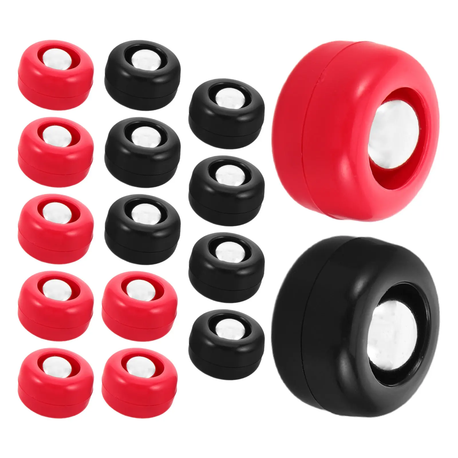 16Pcs Plastic Metal Mini Shuffleboard Pucks Tabletop Curling Game Replacement Accessories Travel Portable Sliding Shuffleboard