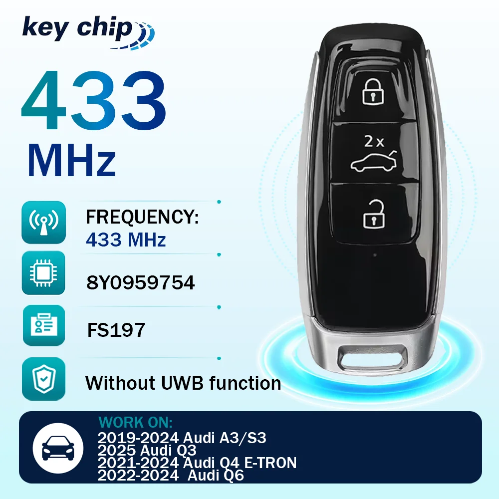 key chip for Audi A3 Q3 Q4 Q6 (433Mhz) 8Y0959754G Keyless Smart Key