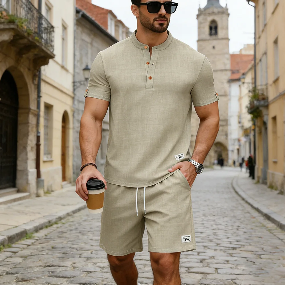 

Summer 2026 Men's Casual Sports Shirt Top And Shorts Set - Fashionable And Comfortable