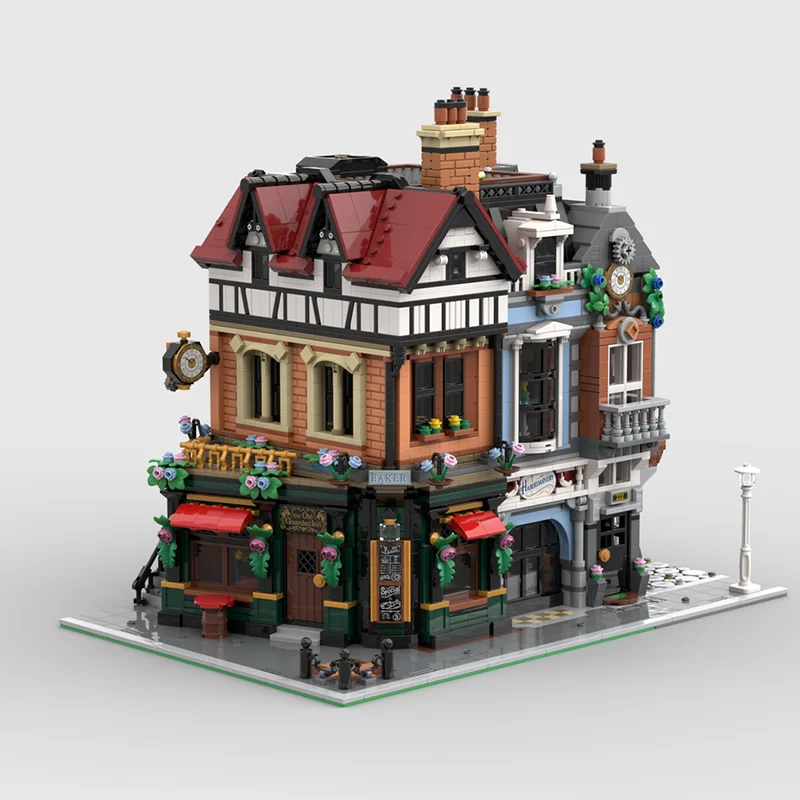 Moc ビルディングブリック ベイカーストリートコーナー (モジュール式) モデルテクノロジーブロック クリスマス 有名なセット DIY おもちゃ 建設ギフト