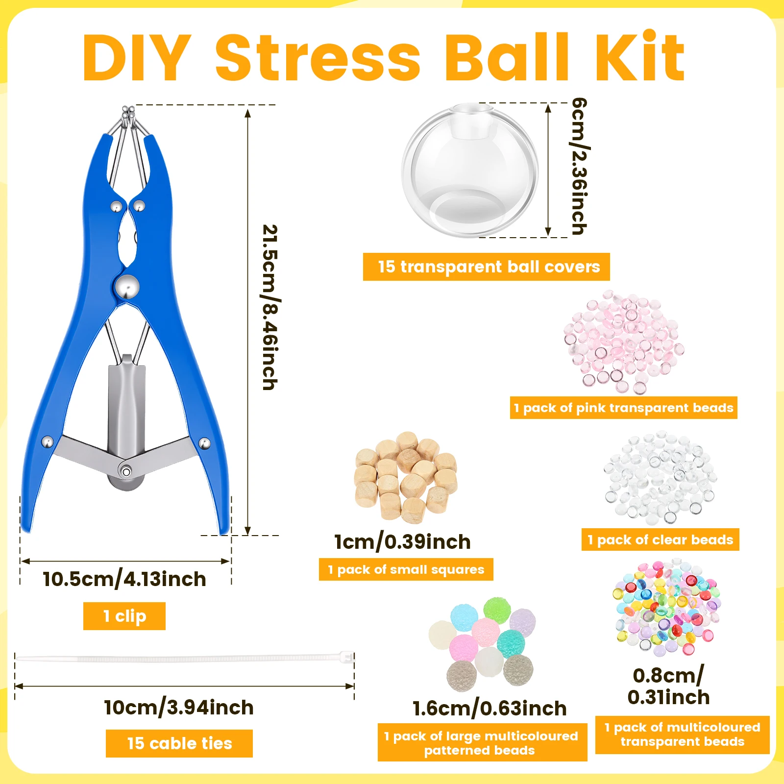 DIY Vakuum-Quetschball Stressabbau-Set Blanko-Ballhüllen mit Deckeln Füllzubehör Schaumstoffperlen Glitzer Langsam Zurückfedernde Spielzeuge