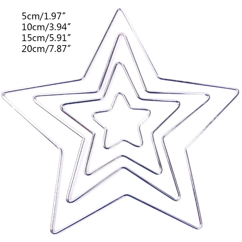 Metal Floral Hoops Star Wreath Macrame Rings Macrame Wall Hanging Crafts for DIY Wedding DropShip