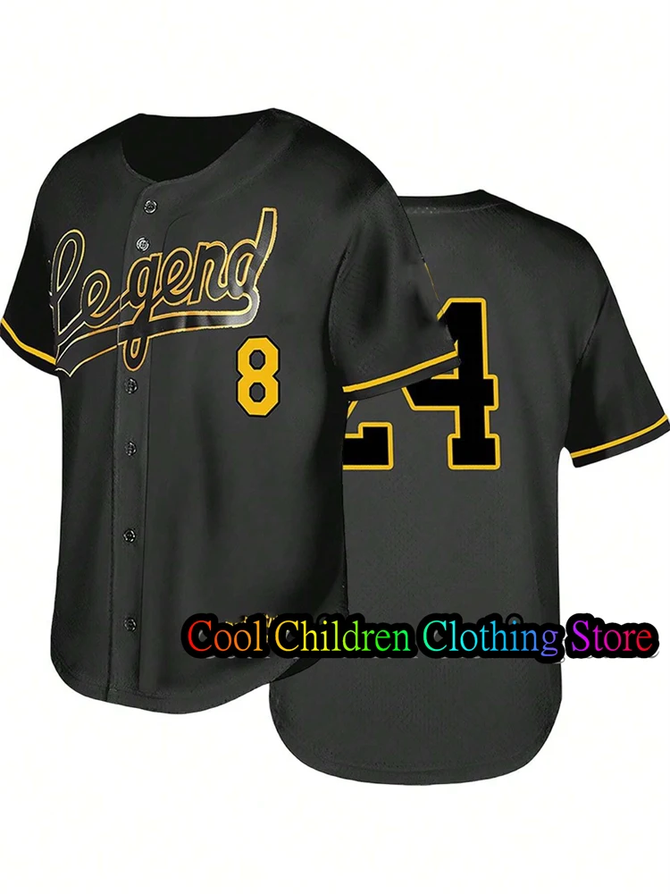 New Baseball Jerseys Legend Number 8-24 Tshirt Quick Drying Training Basic Tee Sport Short Sleeve Baseball Jersey For Kids/Adult