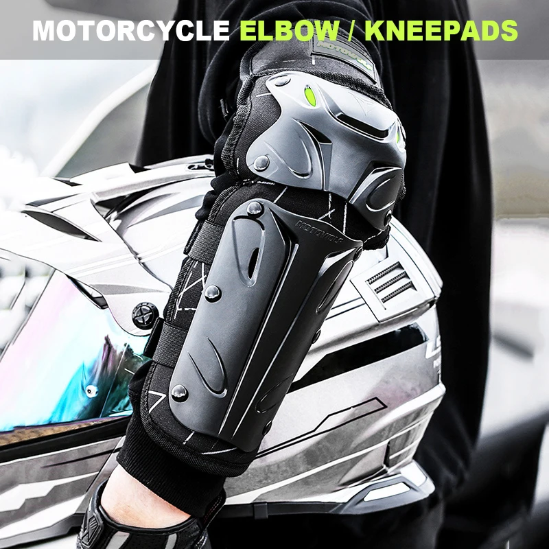 2/4pcs Motorcycle Knee Pads Moto Protection Riding Elbow Guard Motocross Motorbike Off-road Racing MTB Knee Pad Night Reflective