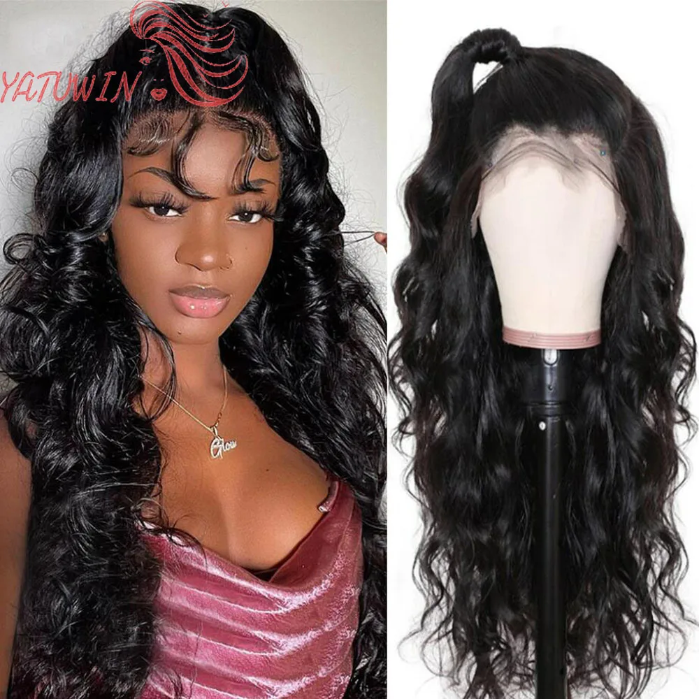 

YATUWIN Body Wave Lace Part Wig 180% Density Peruvian Body Wave Lace Wigs 13x4 Lace Part Human Hair Wigs For Women