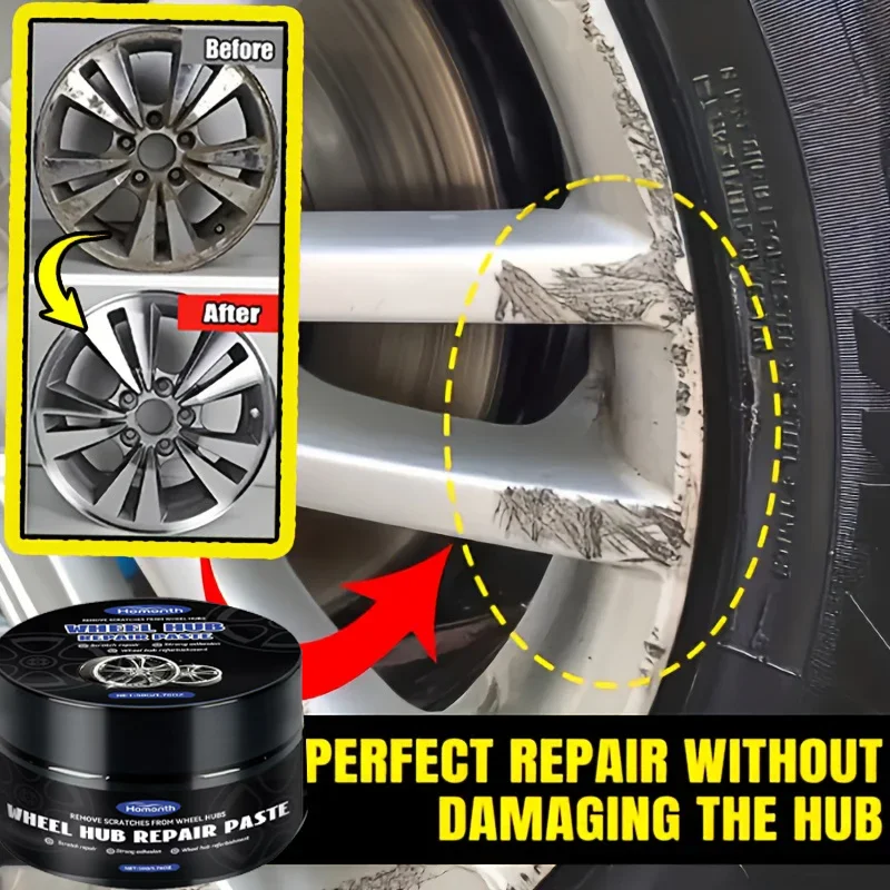 

Паста для ремонта царапин на обод колеса автомобиля Паста для ремонта краски для обода шин - черный и белый, серебристый обод из алюминиевого сплава