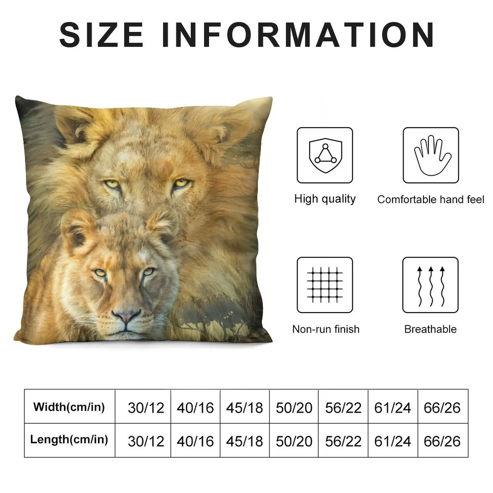 Lion And Lioness - African Royalty Throw Pillow Elastic Cover For Sofa christmas supplies Christmas Throw Pillows Covers pillow