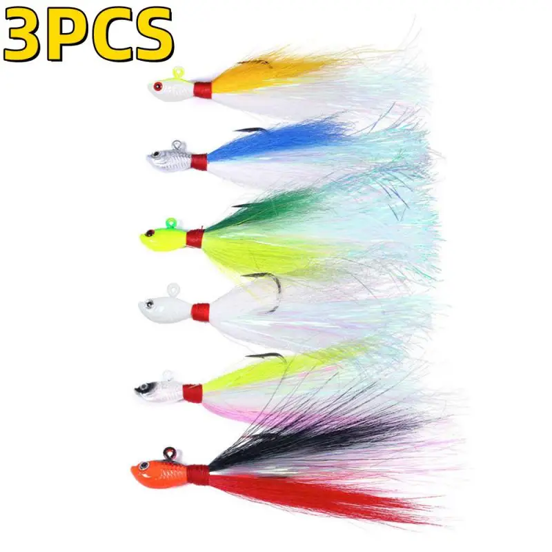 Bucktail Jigs 7g 10g 14g 21g 28g 42g 56g 82g Metal Jig Hook Saltwater Jigging Lure Jigs Bait For Mahi Marlin Waho Tuna Fishing