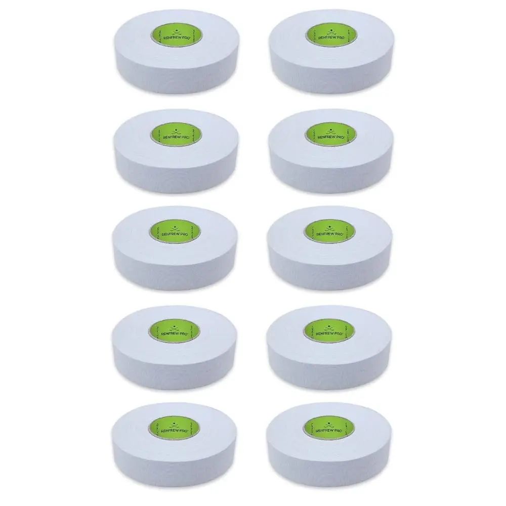 Pro-Blade Ice Hockey Stick, Blade, Handle Cloth Tape - White - 10 Roll Pack