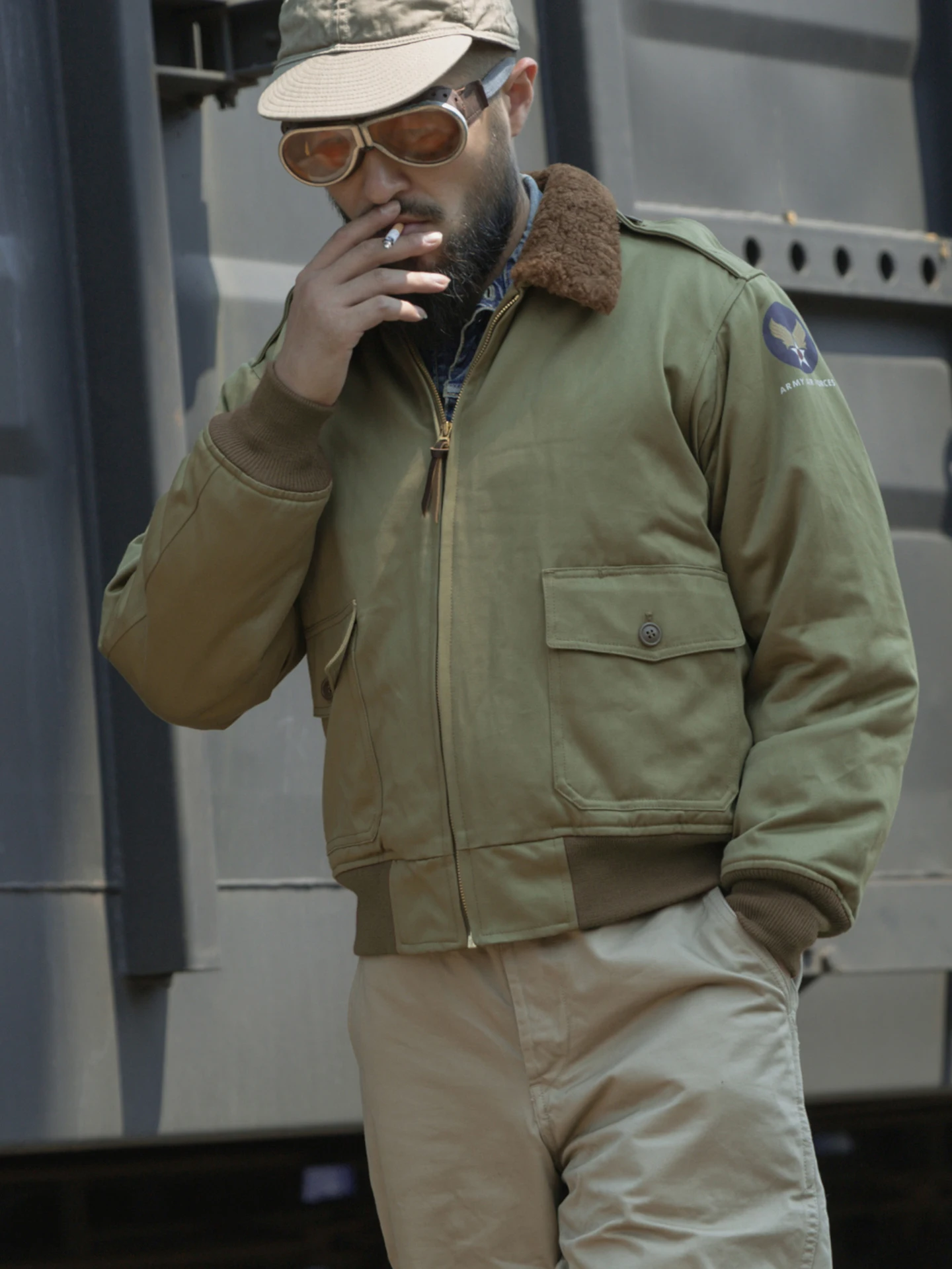 

Red Bronson Replied W B0 Flng Jaet Thiened Floing шерстяное хлопковое пальто цвета хаки B5 мужское повседневное ветрозащитное пальто