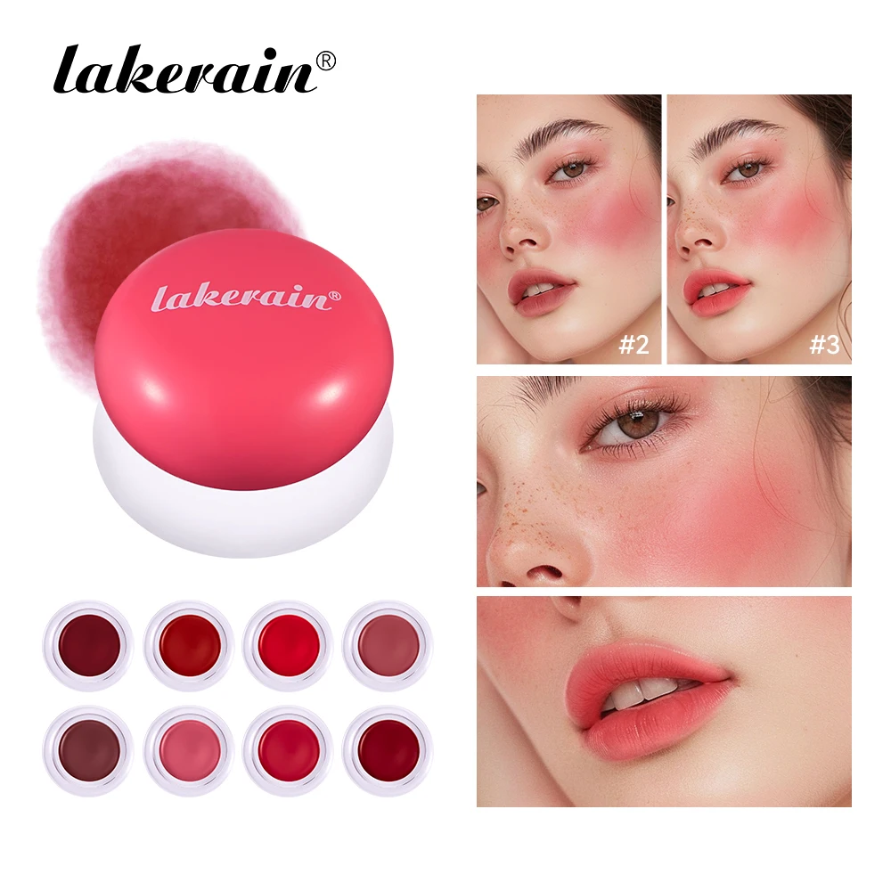 Multi-function Lip & Cheek Pudding Pot Natural Cheek Face Lip Rouge Cute Blusher Mud High Color Rendering Smooth Brightening