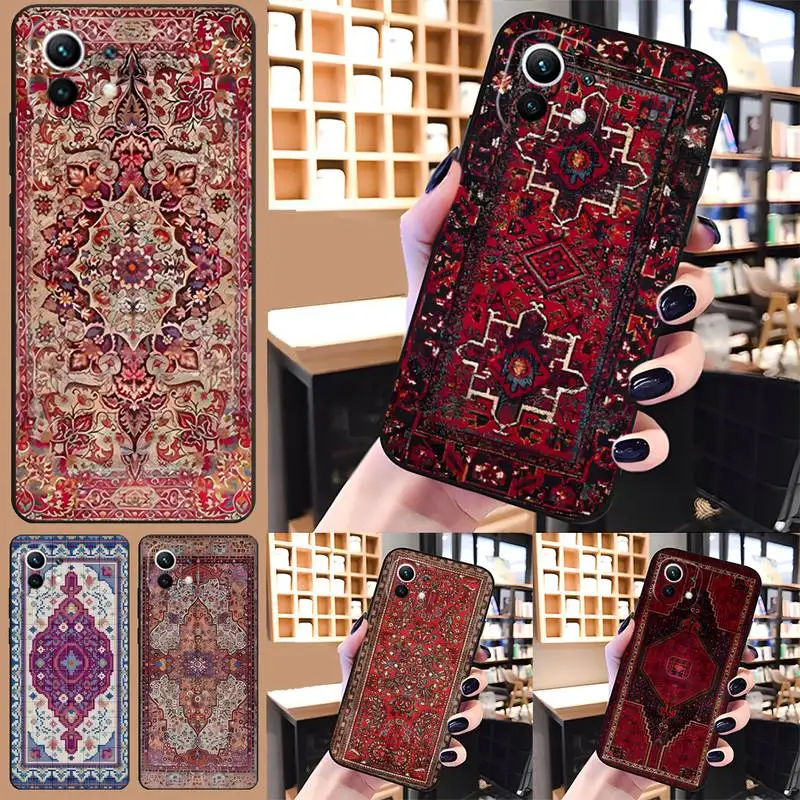 Persian Carpet Floral Pattern Phone Case For Xiaomi Mi 10t 9t 11 11i 11x 11t 12 Pro Poco M3 Pro X3 Nfc F3 Shockproof Cover