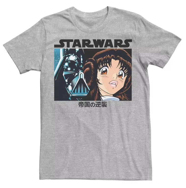 2026 Summer Star Wars Empire Strikes Back Anime Style Men's Cotton Crew Neck Short Sleeve T-shirt Breathable Sci-Fi Streetwear