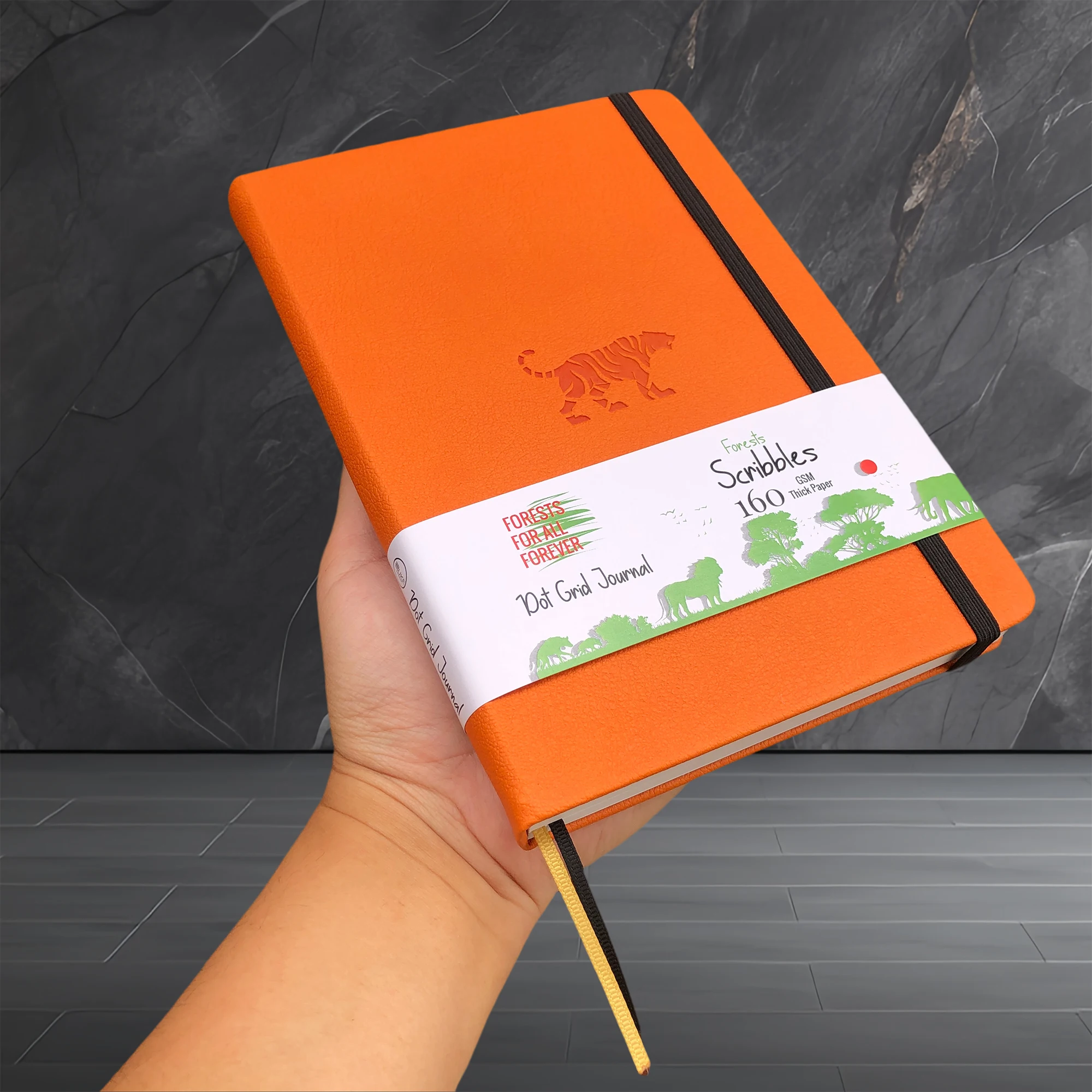 BUKE Tiger Dotted Journal, 160 g/m2 dickes Papier-Notizbuch mit Punktraster, 160 Seiten nummeriert, 5 x 5 mm DOT-GRID-Layouts – Detail 8