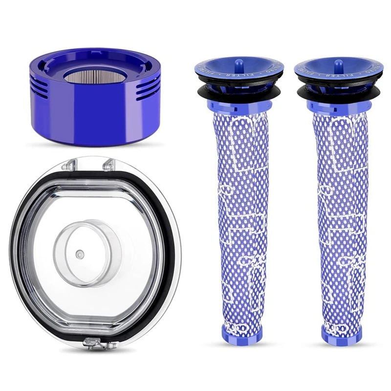 غطاء صندوق الغبار A98G + مجموعة مرشحات HEPA قبل وبعد بديلة للمكنسة الكهربائية Dyson V7 V8، ملحقات غطاء كوب الأوساخ