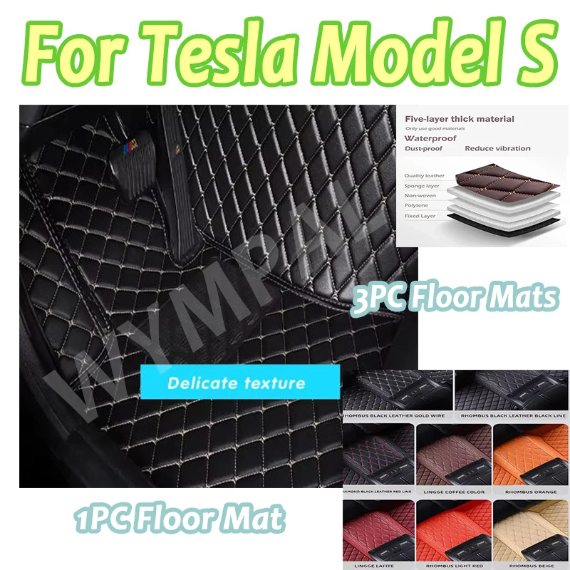 

Роскошные ковры для Tesla Model S 2015 2014, автомобильные коврики на заказ, автостайлинг, чехлы для салона автомобиля, водонепроницаемые кожаные аксессуары