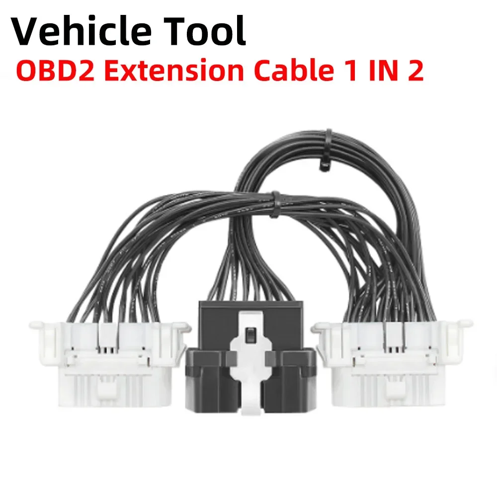 

1 in 2 Y Splitter OBD2 Extension Cable OBD 16pin Male To Female for ELM 327 for Auto Car Diagnostic Tool Scanner