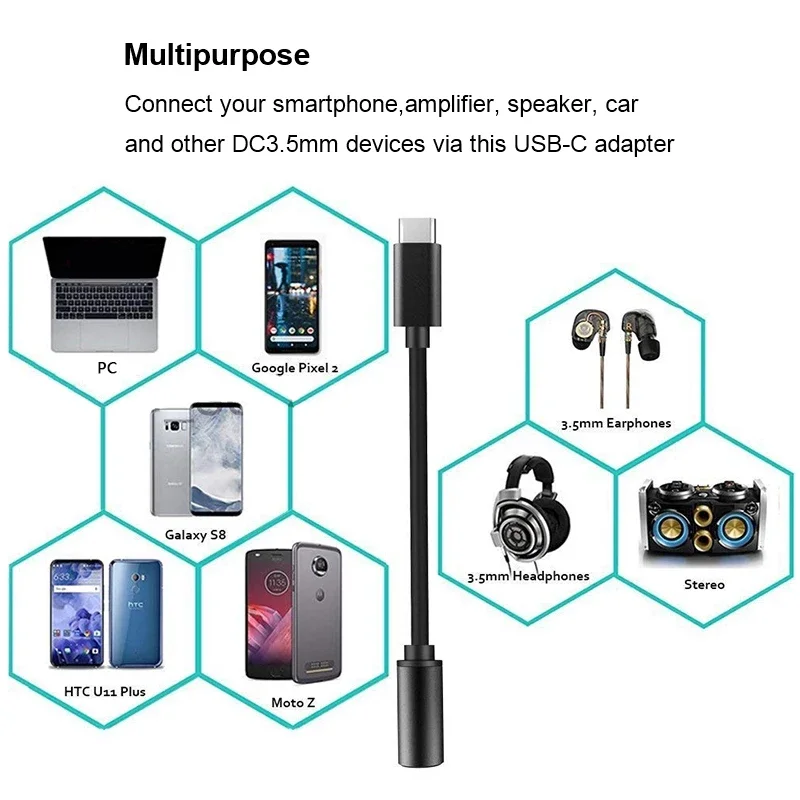 USB C محول نوع C إلى 3.5 مللي متر Aux الصوت مهايئ الرافعة مكالمة صوتية سلك التحكم سماعة سماعة كابل 3.5 مللي متر محول صوت