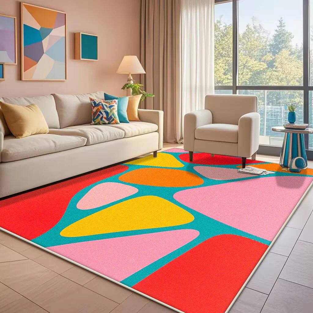 Abstract Color Living Room Carpet Modern Luxury Home Bedroom Bedside Mat Easy To Care Cloakroom Coffee Table Rug Ковер Tapis 러그