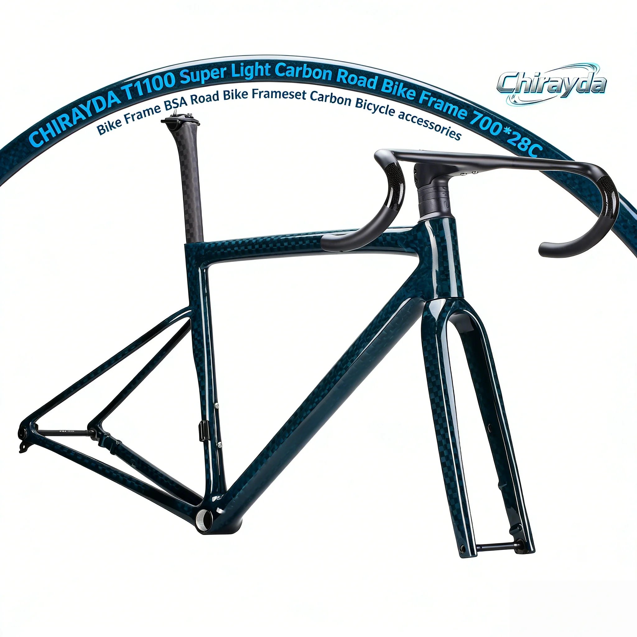 

CHIRAYDA T1100 Toray Carbon Fiber disc brake 700*28C aeroSuper Light Carbon Road Bike Frame Weight 825g Lightweight Road Bike