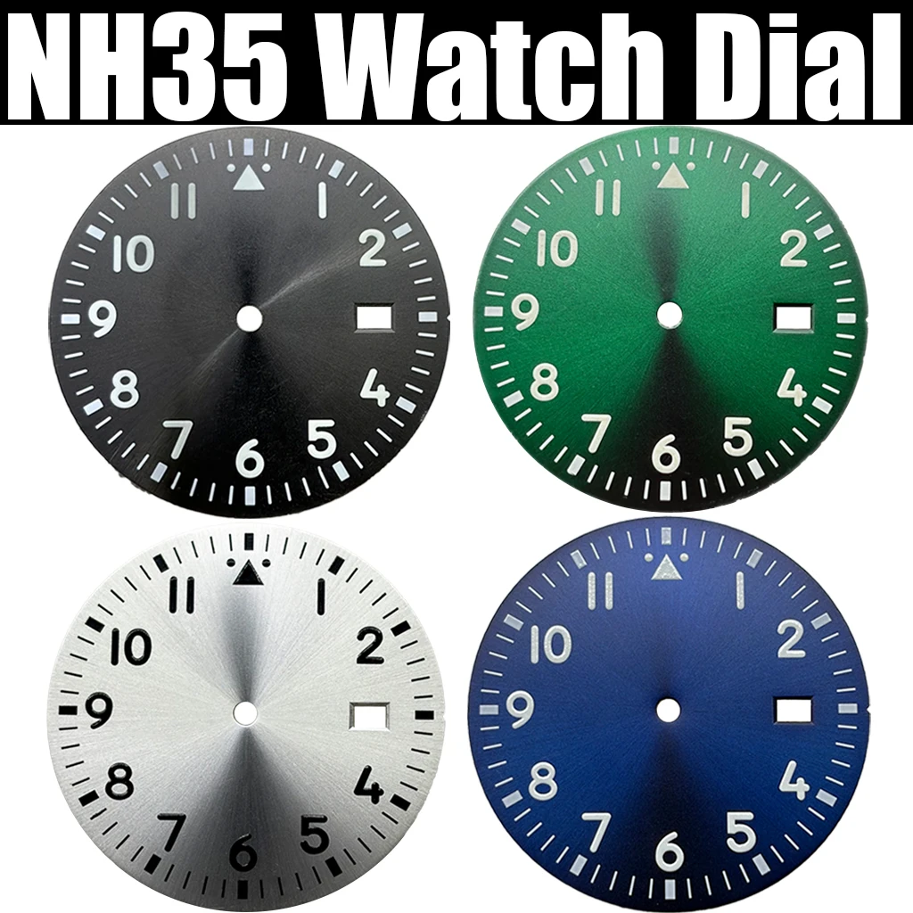 

Циферблат часов RICHUS 33,8 мм, стерильный зеленый светящийся пилотный стиль, подходит для NH36 NH35, аксессуары для часов с механизмом