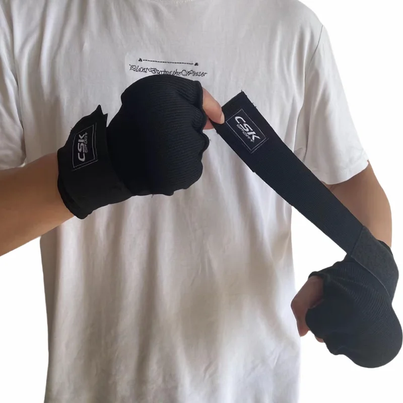 2 sztuki rękawice bokserskie gąbka zabezpieczająca pięść rękawice bokserskie treningowe MMA Muay Thai trening szybkoowijający bandaż