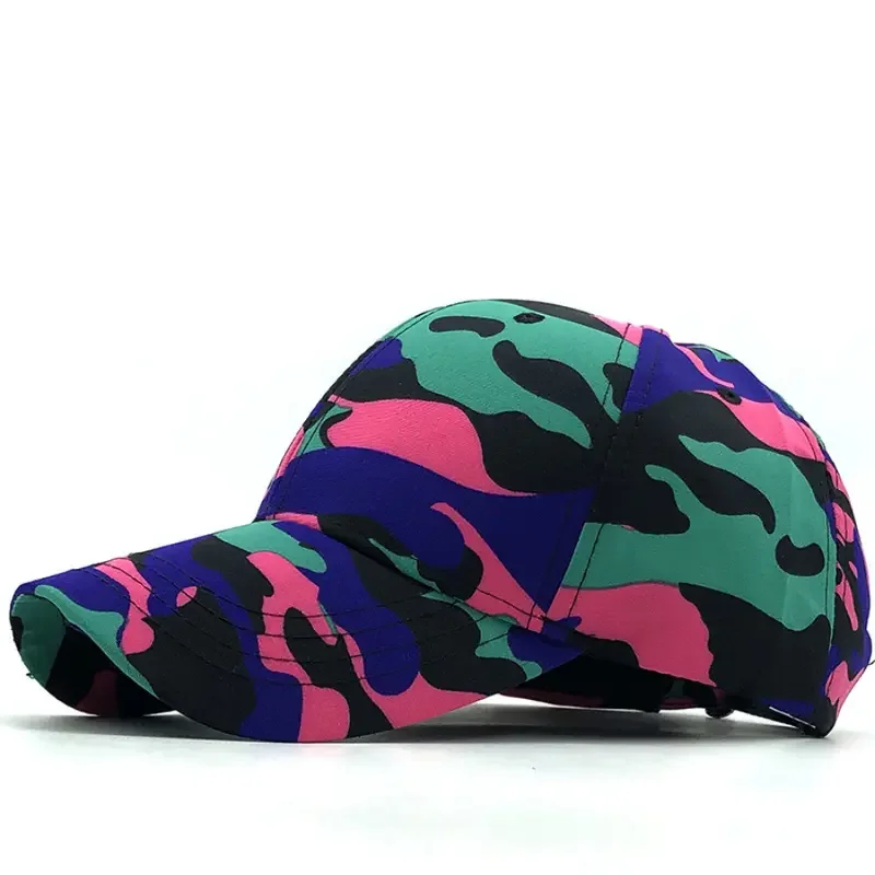 

Camouflage Pattern Baseball Cap With Adjustable Design, Peaked Sun Protection Fitted Cap For Men & Women