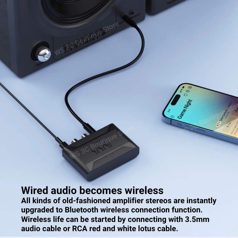 بلوتوث 5.4 استقبال الصوت 3.5 مللي متر AUX RCA USB U-القرص ستيريو الموسيقى اللاسلكية محول الصوت للكمبيوتر التلفزيون سيارة عدة المتكلم مكبر للصوت